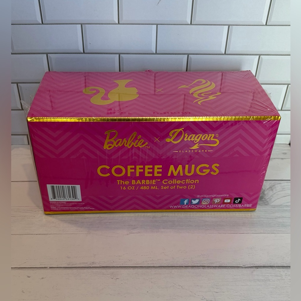 Barbie X Dragon  Glassware Coffee Mugs Barbie Collection 16oz/480 ML, Set of (2) - Picture 3 of 3